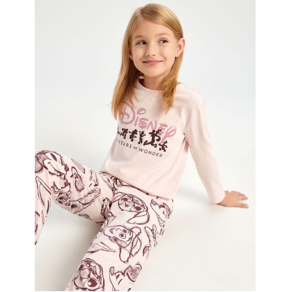 NWT Disney 100 Mickey Mouse Kids Girls Cotton Pajama Set Pink - Picture 6 of 7